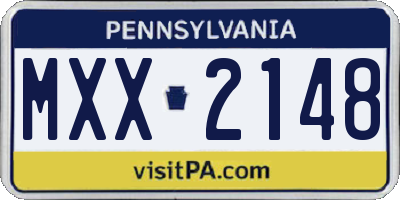 PA license plate MXX2148