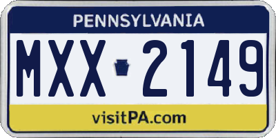 PA license plate MXX2149