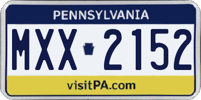 PA license plate MXX2152