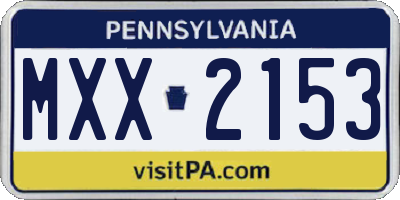 PA license plate MXX2153