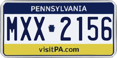 PA license plate MXX2156