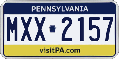 PA license plate MXX2157