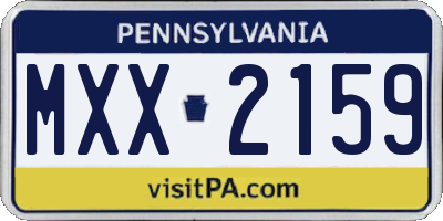 PA license plate MXX2159