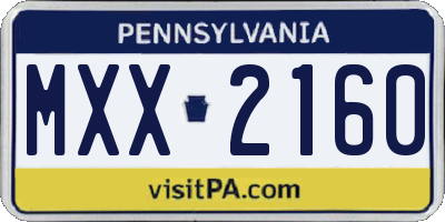 PA license plate MXX2160