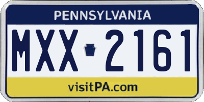 PA license plate MXX2161