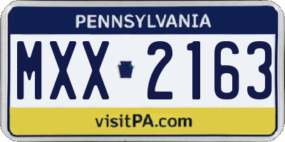 PA license plate MXX2163