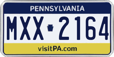 PA license plate MXX2164