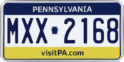 PA license plate MXX2168