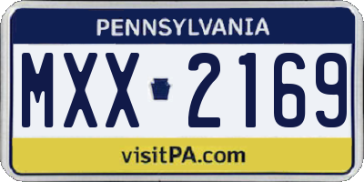 PA license plate MXX2169