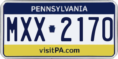 PA license plate MXX2170