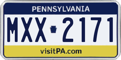 PA license plate MXX2171