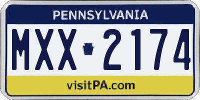 PA license plate MXX2174