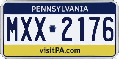 PA license plate MXX2176