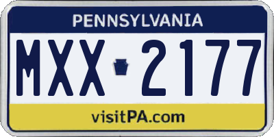 PA license plate MXX2177