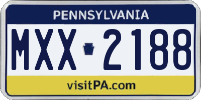 PA license plate MXX2188
