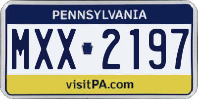 PA license plate MXX2197
