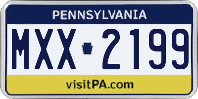 PA license plate MXX2199