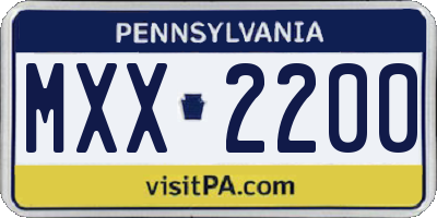 PA license plate MXX2200