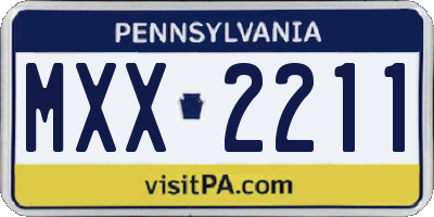 PA license plate MXX2211