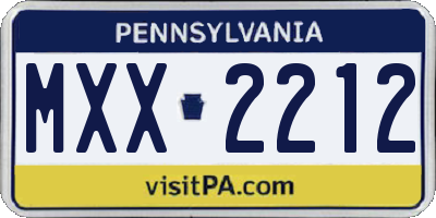PA license plate MXX2212