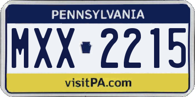 PA license plate MXX2215