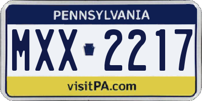 PA license plate MXX2217