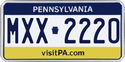 PA license plate MXX2220