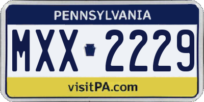 PA license plate MXX2229