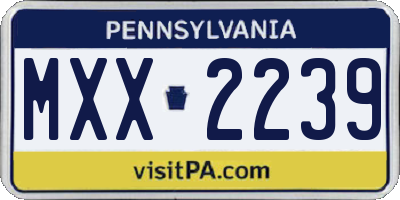 PA license plate MXX2239
