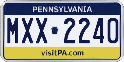 PA license plate MXX2240