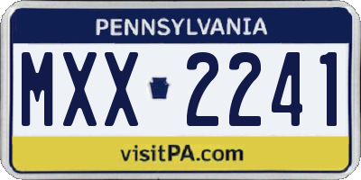 PA license plate MXX2241