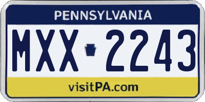 PA license plate MXX2243