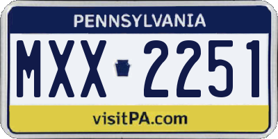 PA license plate MXX2251