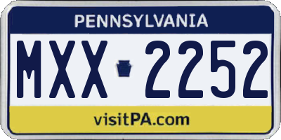 PA license plate MXX2252