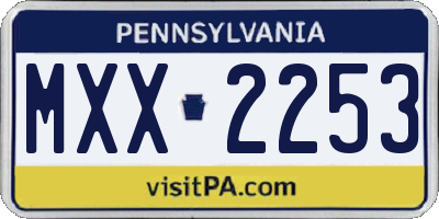 PA license plate MXX2253