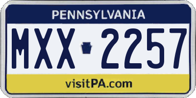 PA license plate MXX2257
