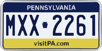 PA license plate MXX2261