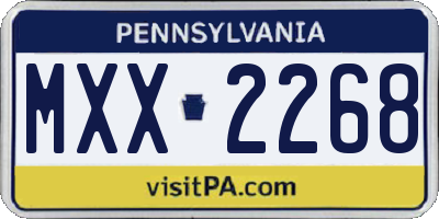 PA license plate MXX2268