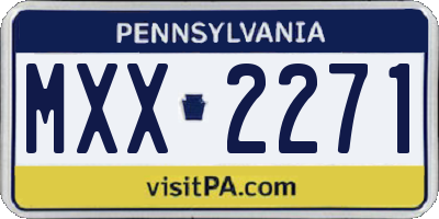 PA license plate MXX2271