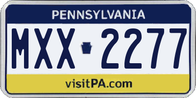 PA license plate MXX2277