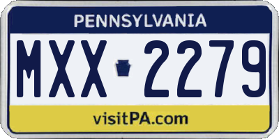 PA license plate MXX2279