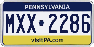 PA license plate MXX2286