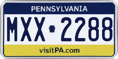 PA license plate MXX2288