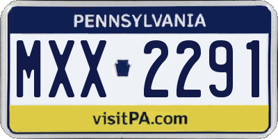 PA license plate MXX2291