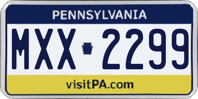 PA license plate MXX2299