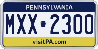 PA license plate MXX2300