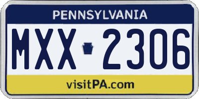 PA license plate MXX2306
