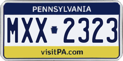 PA license plate MXX2323