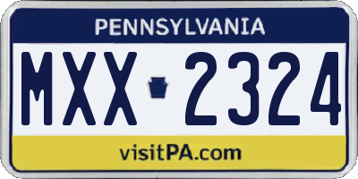 PA license plate MXX2324
