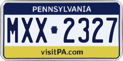 PA license plate MXX2327